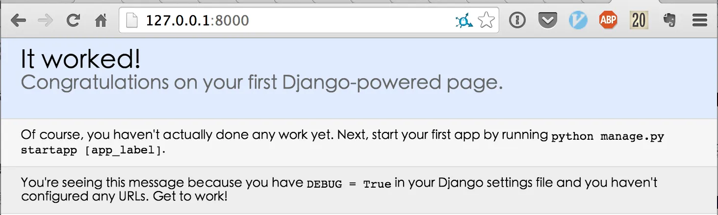 Django 欢迎页面