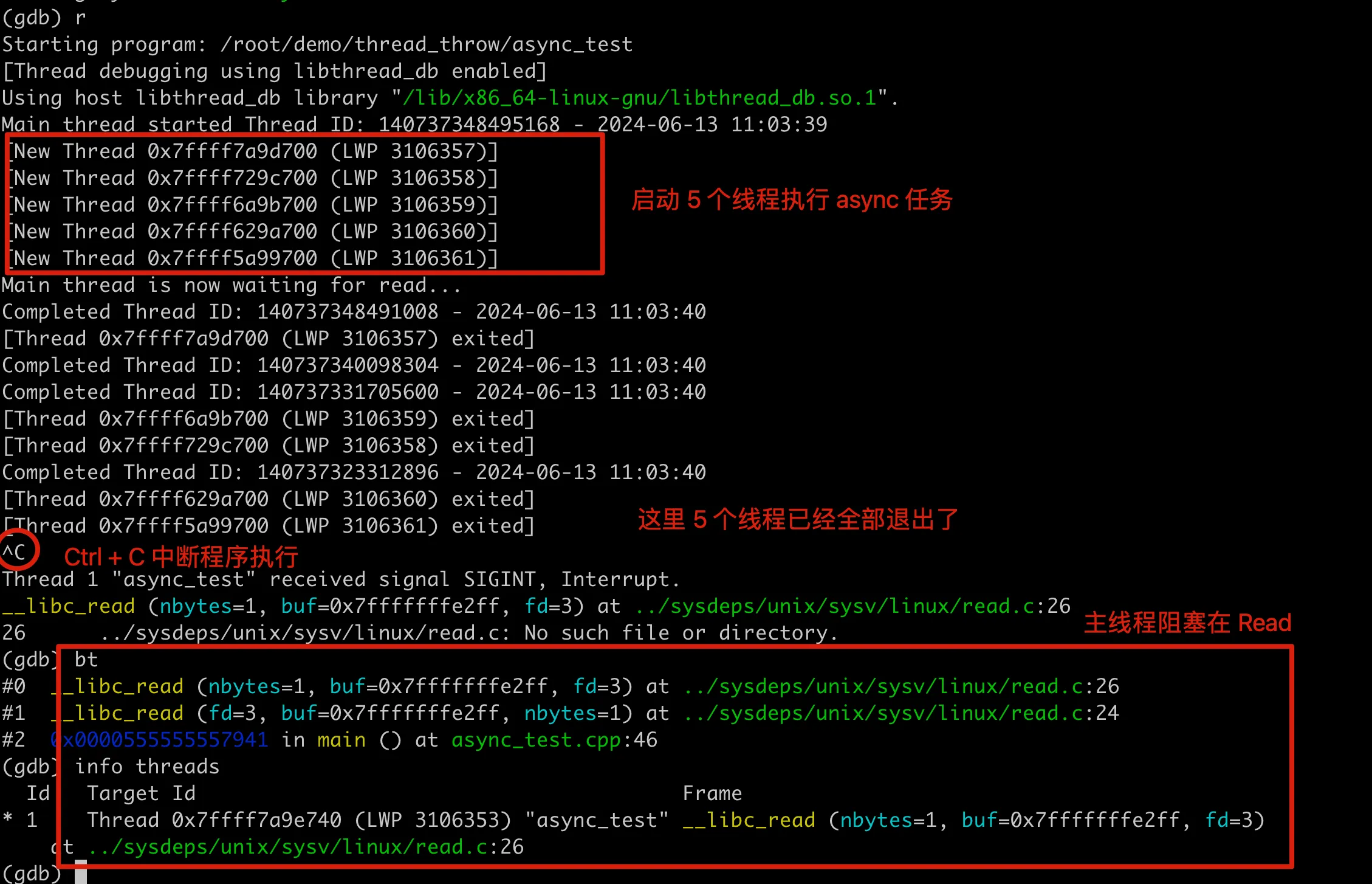 GDB troubleshooting blocked process