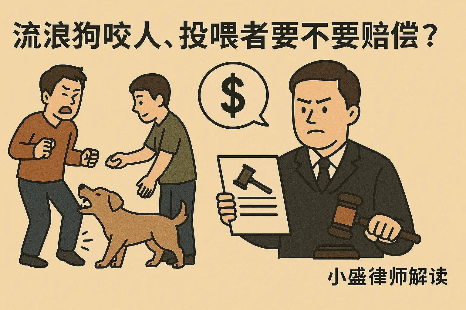 流浪狗咬人，投喂者要不要赔偿？小盛律师 2025 最新解读