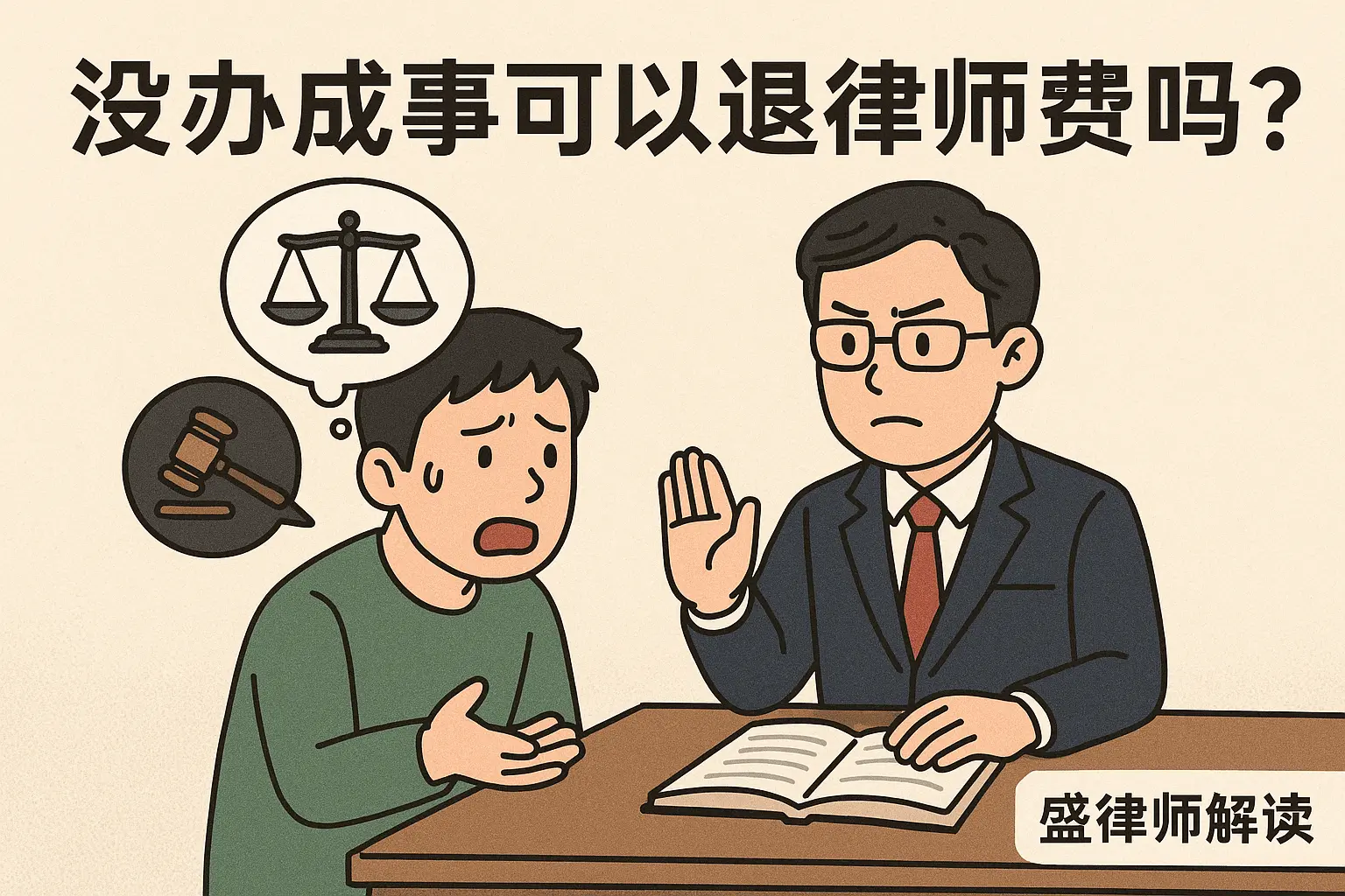 请了律师没办成事，能退律师费吗？盛律师总结了2种可以退的情形