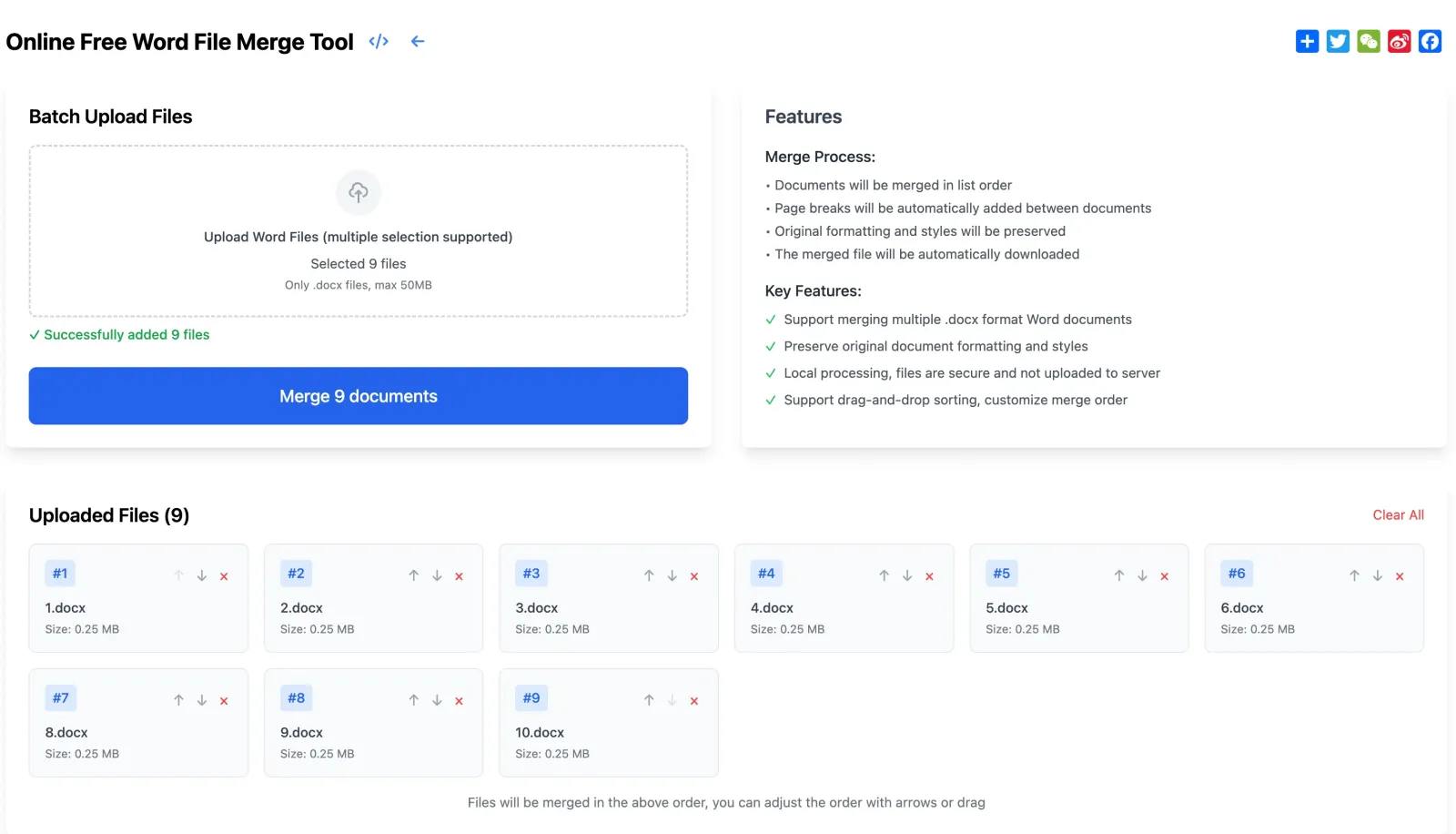 Online Free Word File Merge Tool