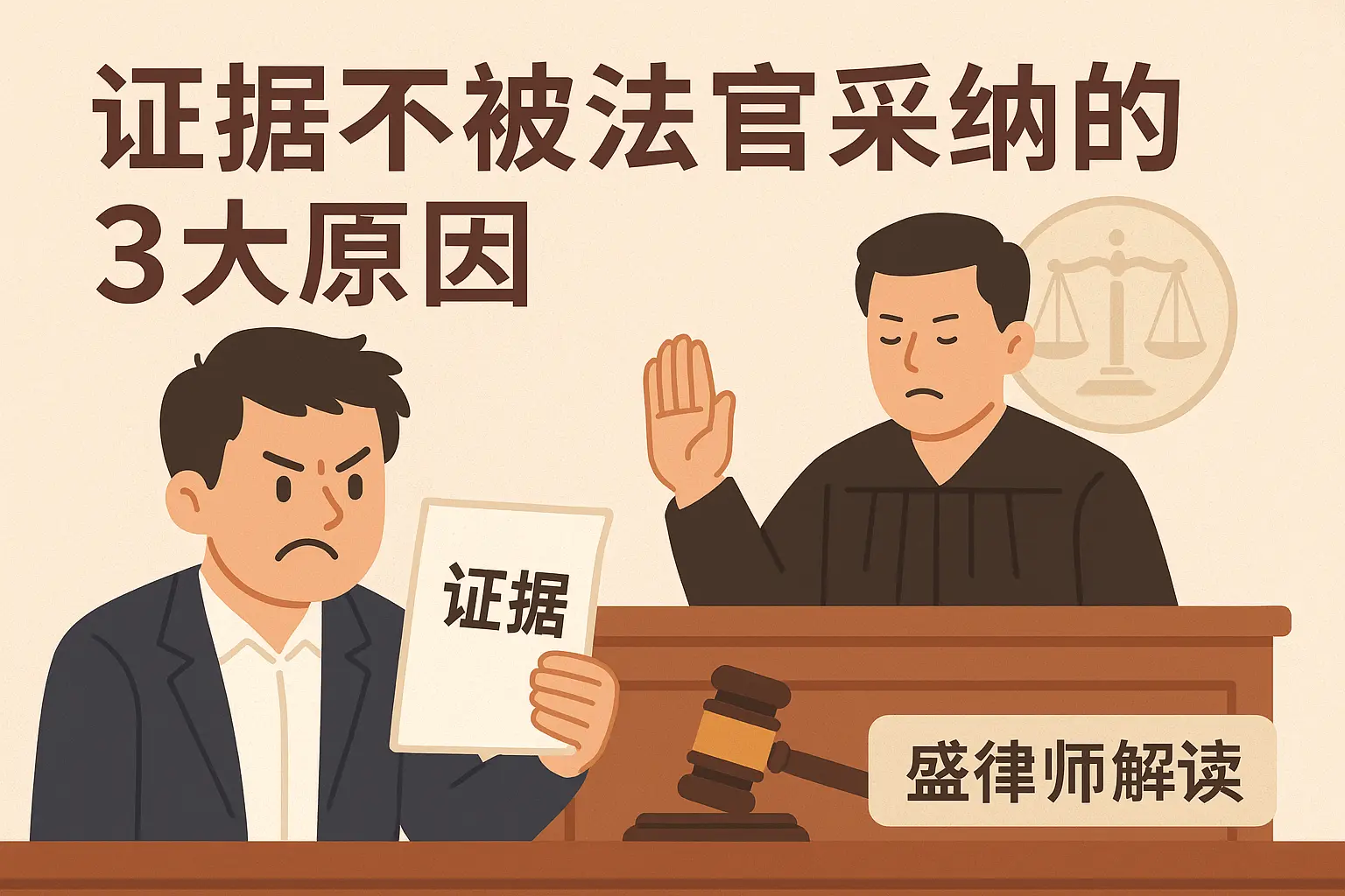 证据不被法官采纳，大部分都是这 3 大原因。看看能不能对号入座？
